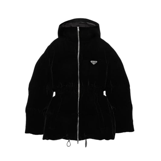 프라다 벨벳 다운 재킷 블랙