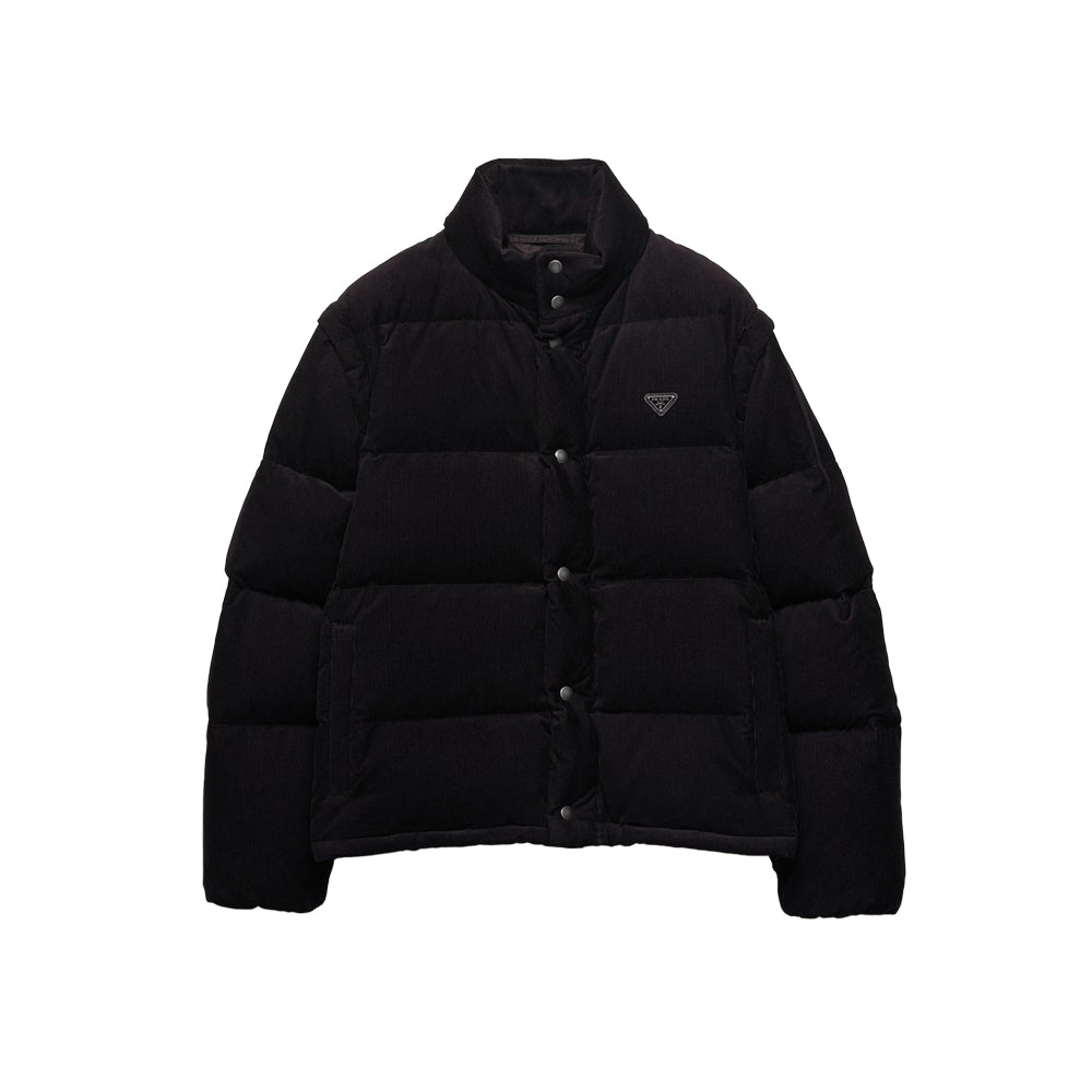 프라다 미디움 웨이트 코듀로이 다운 자켓 블랙(2COLOR)(NEW)