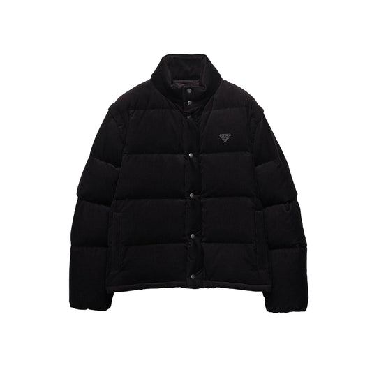 프라다 미디움 웨이트 코듀로이 다운 자켓 블랙(2COLOR)(NEW)