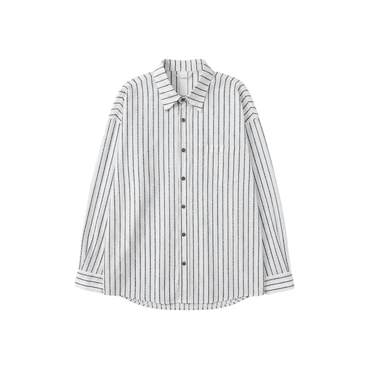 크롬하츠 루즈엔드 화이트&블랙 CH 핀스트라이프 셔츠(국내배송)(당일배송)