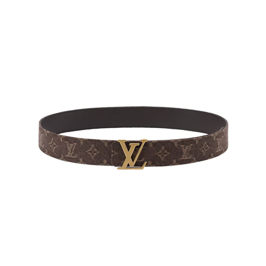 루이비통 LV 이니셜 모노그램 데님 40mm 벨트 브라운